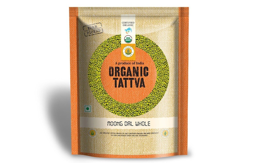 Organic Tattva Moong Dal Whole    Pack  500 grams